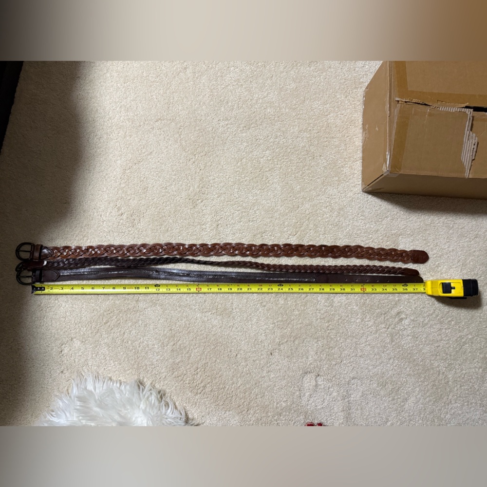 Vintage Abercrombie & Fitch Braided Leather Belts - Picture 4 of 5